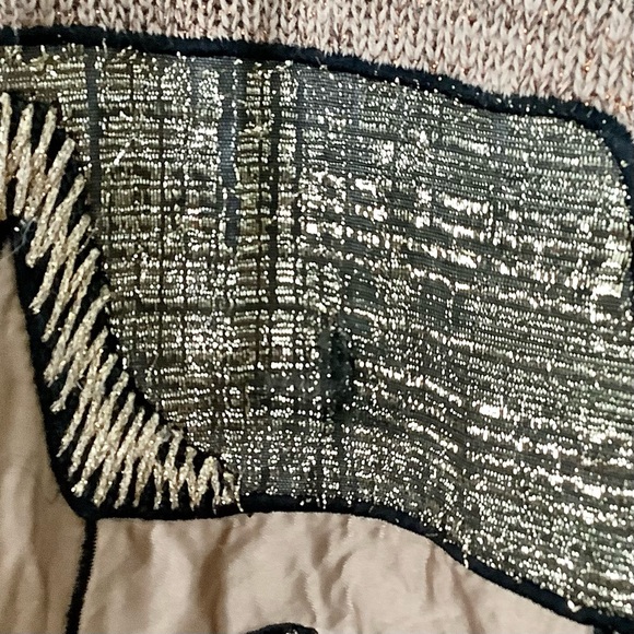 Vintage 90s Bonnie Billy by holly textured mixed media house embroidered sweater - Picture 3 of 10